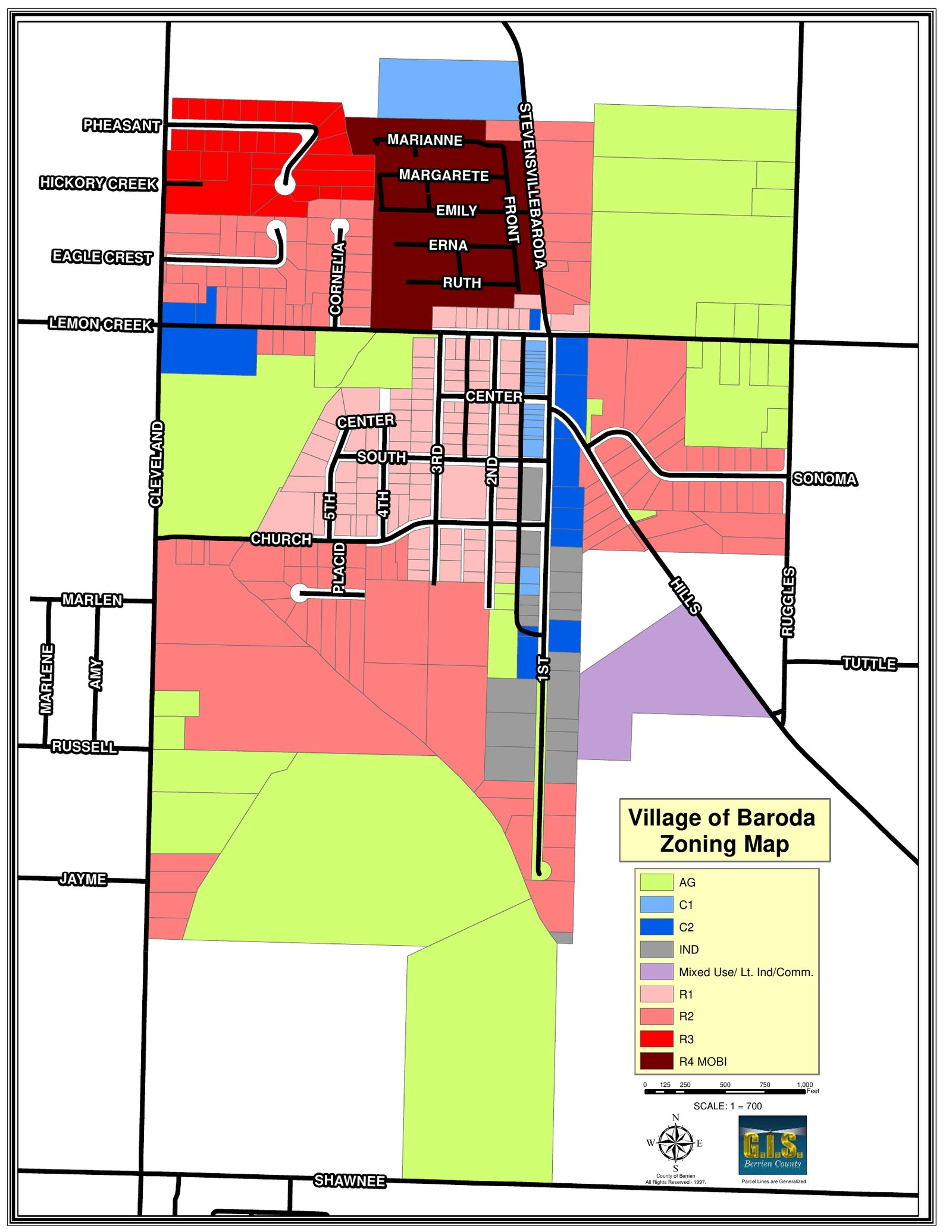 Baroda Zoning Map