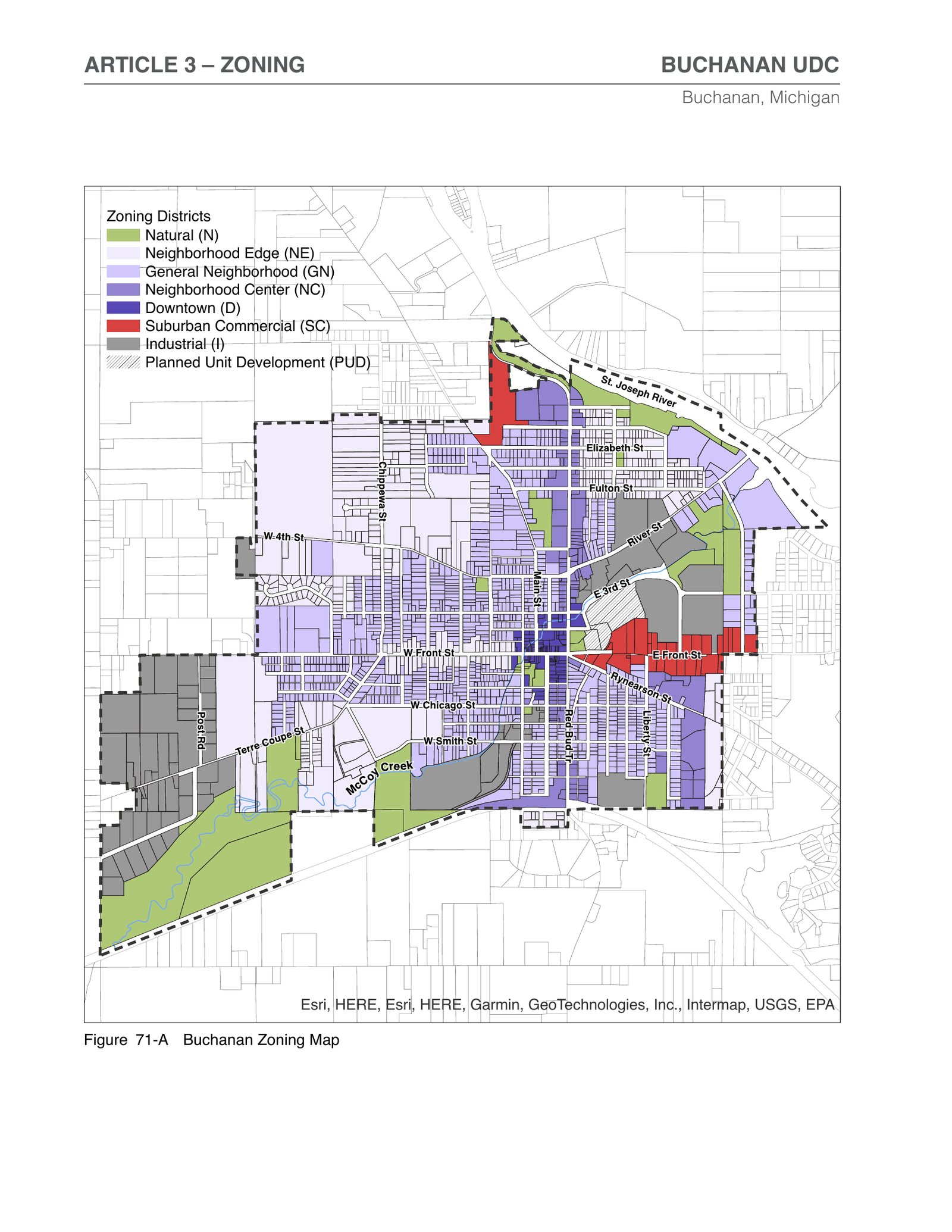 City of Buchanan Zoning Map