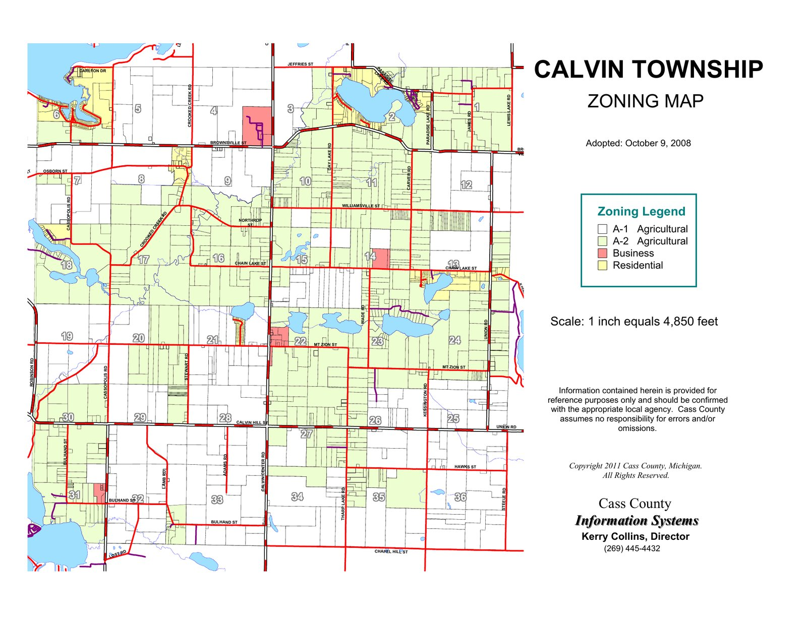 Calvin Township Zoning Map