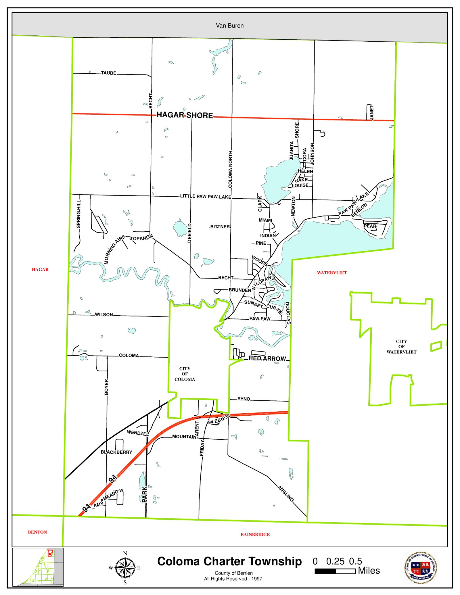 Coloma Charter Township Zoning Map