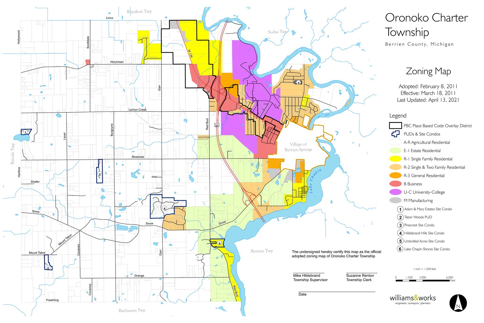 Oronoko Charter Township Zoning Map