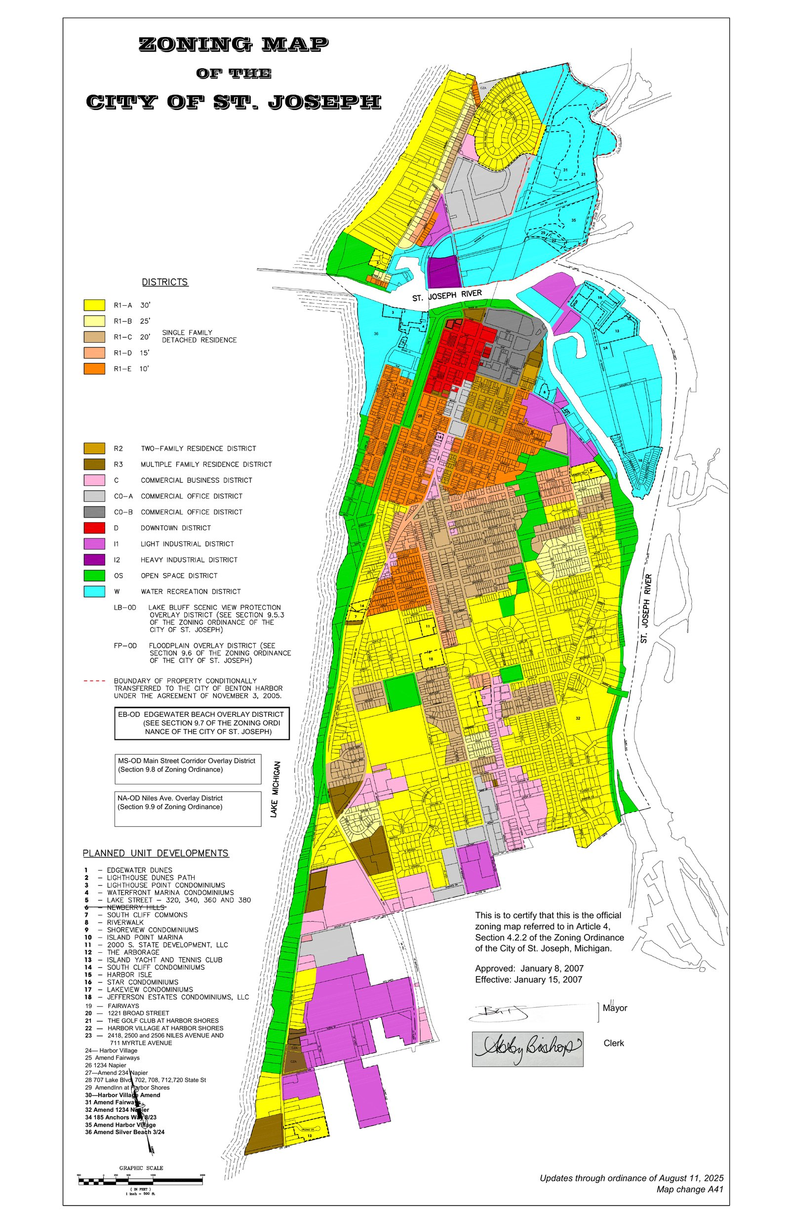 City of St. Joseph Zoning Map